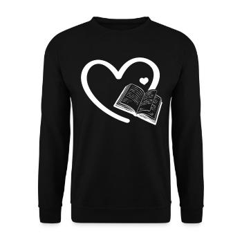 Livre Cœurs Rat de bibliothèque Lecture de livre Livre Amoureux Livre Livre - Sweat-shirt Unisexe - noir - Devant - Alina (178cm) & Michal (187cm)
