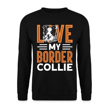 J’adore mon Border Collie - Sweat-shirt Unisexe - noir - Devant - Alina (178cm) & Michal (187cm)