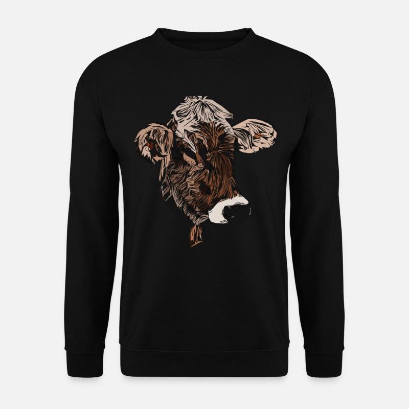 Kuhmotiv - Unisex Pullover - Schwarz