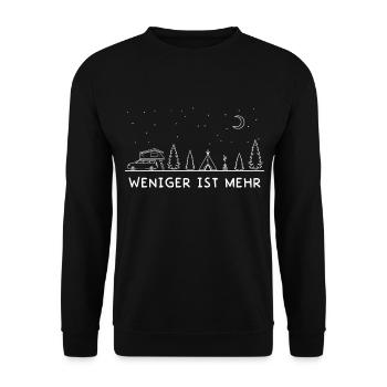Dachzelten Weniger Ist Mehr I Dachzelt Camping - Unisex Pullover - Schwarz - Vorne - Alina (178cm) & Michal (187cm)