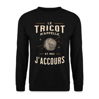 Humour fan de tricot - Sweat-shirt Unisexe - noir - Devant - Alina (178cm) & Michal (187cm)
