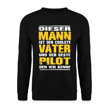 Pilot - Unisex Pullover - Schwarz - Vorne - Alina (178cm) & Michal (187cm)