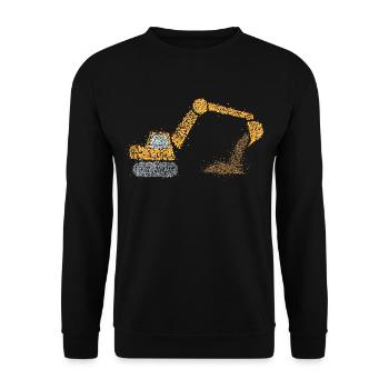 Excavatrice Chantier de construction Ouvrier de la construction Véhicule de construction - Sweat-shirt Unisexe - noir - Devant - Alina (178cm) & Michal (187cm)