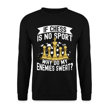 Chess Tshirt Chessboard Checkmate Chess Game - Unisex Sweatshirt - black - Front - Alina (178cm) & Michal (187cm)