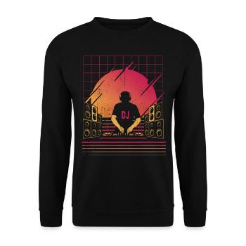 DJ Tshirt for Party Disc Jockey Rave Techno Mixer - Unisex Sweatshirt - black - Front - Alina (178cm) & Michal (187cm)