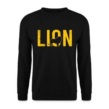 Löwe lion - Unisex Pullover - Schwarz - Vorne - Alina (178cm) & Michal (187cm)