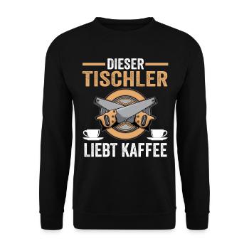 Kaffee Tischler - Unisex Pullover - Schwarz - Vorne - Alina (178cm) & Michal (187cm)