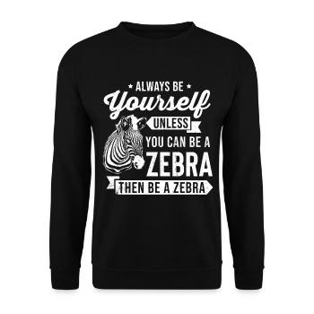 Zebra - Unisex Sweatshirt - black - Front - Alina (178cm) & Michal (187cm)