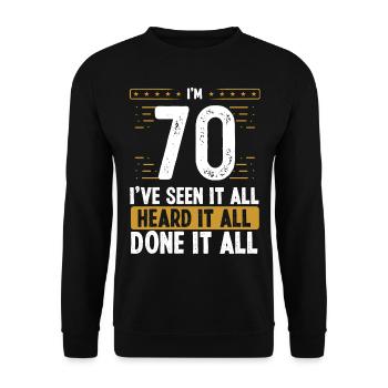 70 Years Old Funny Birthday Idea 70th Birthday - Unisex Pullover - Schwarz - Vorne - Alina (178cm) & Michal (187cm)
