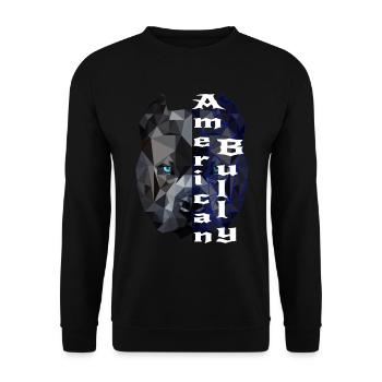 American Bully blue line Design - Unisex Sweatshirt - black - Front - Alina (178cm) & Michal (187cm)