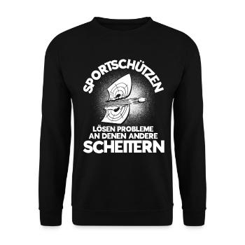 Schützenverein Probleme Sportschütze Sportschießen - Unisex Pullover - Schwarz - Vorne - Alina (178cm) & Michal (187cm)