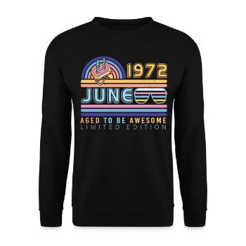 50 Jahre Juni 1972 - Unisex Pullover - Schwarz - Vorne - Alina (178cm) & Michal (187cm)