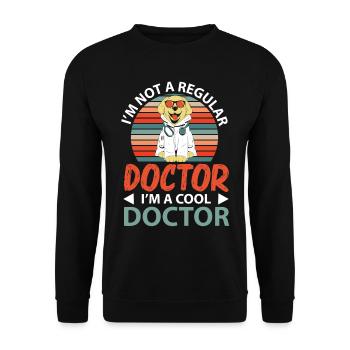 I'm not a normal doctor I'm a cool doctor - Unisex Sweatshirt - black - Front - Alina (178cm) & Michal (187cm)