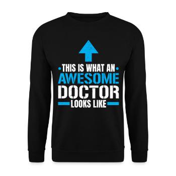 So sieht ein toller Arzt aus Medizin - Unisex Pullover - Schwarz - Vorne - Alina (178cm) & Michal (187cm)
