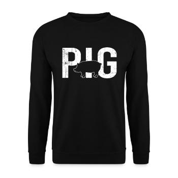 Schwein pig - Unisex Pullover - Schwarz - Vorne - Alina (178cm) & Michal (187cm)