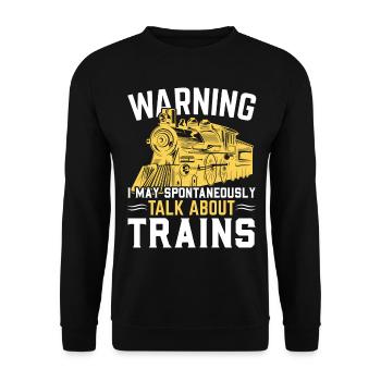 Attention je pourrais parler spontanément des trains - Sweat-shirt Unisexe - noir - Devant - Alina (178cm) & Michal (187cm)