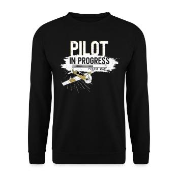 Airplane Pilot Future Pilot - Unisex Pullover - Schwarz - Vorne - Alina (178cm) & Michal (187cm)