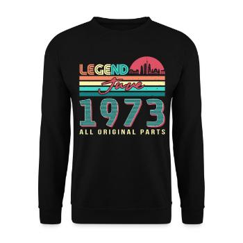 Geschenk 1973 Juni - Unisex Pullover - Schwarz - Vorne - Alina (178cm) & Michal (187cm)
