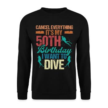 50e anniversaire Plongée sous-marine plongeur de 50 ans - Sweat-shirt Unisexe - noir - Devant - Alina (178cm) & Michal (187cm)
