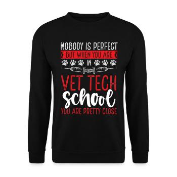 Veterinary Technician School Vet Tech Student - Unisex Pullover - Schwarz - Vorne - Alina (178cm) & Michal (187cm)