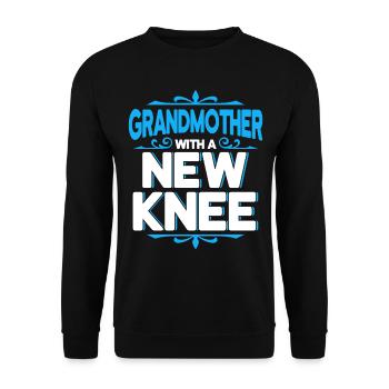 Großmutter mit neuem Knie - Unisex Pullover - Schwarz - Vorne - Alina (178cm) & Michal (187cm)
