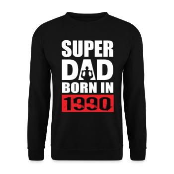 Papa Geburtstag 1990 - Unisex Pullover - Schwarz - Vorne - Alina (178cm) & Michal (187cm)