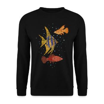 Aquarium Aquarium Aquarium Fish Lovers - Unisex Sweatshirt - black - Front - Alina (178cm) & Michal (187cm)