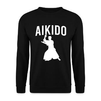 Aikido - Unisex Sweatshirt - black - Front - Alina (178cm) & Michal (187cm)