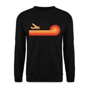 Pilote d’avion Vintage Rétro - Sweat-shirt Unisexe - noir - Devant - Alina (178cm) & Michal (187cm)