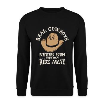 Cowboy Bullenreiten Westernreiten Rodeo Geschenk - Unisex Pullover - Schwarz - Vorne - Alina (178cm) & Michal (187cm)
