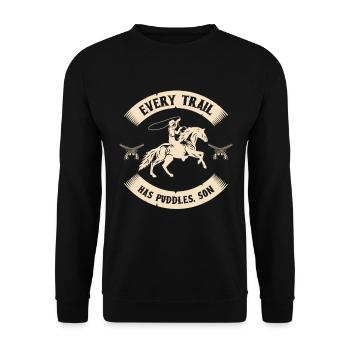 Cowboy Bullenreiten Westernreiten Rodeo Geschenk - Unisex Pullover - Schwarz - Vorne - Alina (178cm) & Michal (187cm)