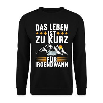 Camping Wohnmobil - Unisex Pullover - Schwarz - Vorne - Alina (178cm) & Michal (187cm)