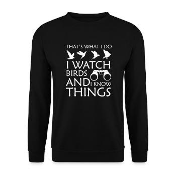 Bird Watching Ornithologist Birding Birdwatching - Unisex Sweatshirt - black - Front - Alina (178cm) & Michal (187cm)