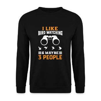 Bird Watching Ornithologist Birding Birdwatching - Unisex Sweatshirt - black - Front - Alina (178cm) & Michal (187cm)