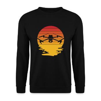 Drone Drone Drone Pilote Quadcopter - Sweat-shirt Unisexe - noir - Devant - Alina (178cm) & Michal (187cm)
