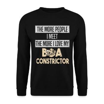 Boa Constrictor Snake Love - Unisex Sweatshirt - black - Front - Alina (178cm) & Michal (187cm)