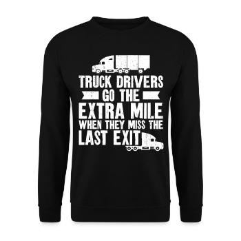 Trucker Truck Driver Vintage Truck - Unisex Pullover - Schwarz - Vorne - Alina (178cm) & Michal (187cm)