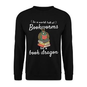 Dans un monde plein de rats de bibliothèque Soyez un - Sweat-shirt Unisexe - noir - Devant - Alina (178cm) & Michal (187cm)