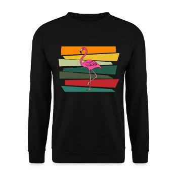 Flamingo Pink Flamingo Flamingo Geschenk - Unisex Pullover - Schwarz - Vorne - Alina (178cm) & Michal (187cm)