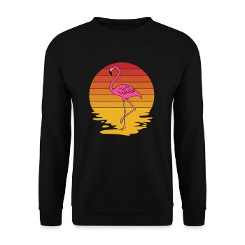 Flamingo Pink Flamingo Flamingo Geschenk - Unisex Pullover - Schwarz - Vorne - Alina (178cm) & Michal (187cm)