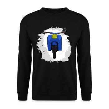 Schwalbe KR51 / Schwalbenfahrer / Ostalgie / Mofa - Unisex Pullover - Schwarz - Vorne - Alina (178cm) & Michal (187cm)