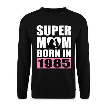 Mama Geburtstag Jahrgang geboren 1985 - Unisex Pullover - Schwarz - Vorne - Alina (178cm) & Michal (187cm)