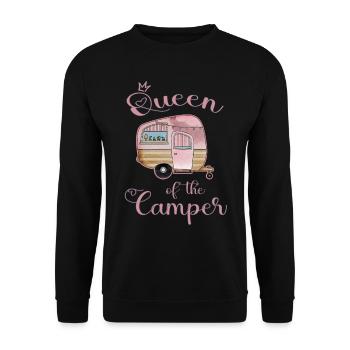 Reine du Camping-car - Caravane Femme - Sweat-shirt Unisexe - noir - Devant - Alina (178cm) & Michal (187cm)