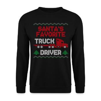 Camionneur Chauffeur de camion Noël - Sweat-shirt Unisexe - noir - Devant - Alina (178cm) & Michal (187cm)