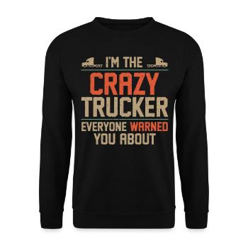 Trucker Truck Driver Vintage I'M - Unisex Sweatshirt - black - Front - Alina (178cm) & Michal (187cm)