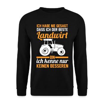 Landwirt Landwirt Bauer Traktor - Unisex Pullover - Schwarz - Vorne - Alina (178cm) & Michal (187cm)