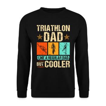 Triathlon Dad Triathlet Vater - Unisex Pullover - Schwarz - Vorne - Alina (178cm) & Michal (187cm)