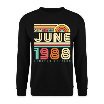 Salutations d’anniversaire 1988 Juin - Sweat-shirt Unisexe - noir - Devant - Alina (178cm) & Michal (187cm)