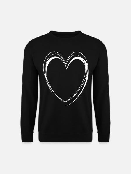 Simple White Heart - Unisex Sweatshirt - black