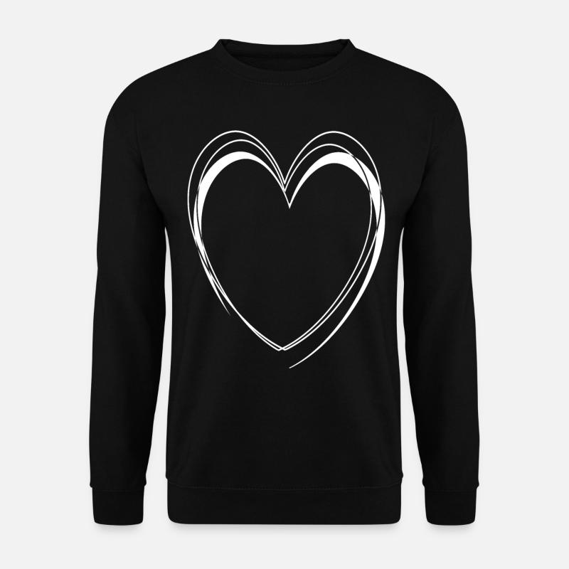 Cœur Blanc Simple - Sweat-shirt Unisexe - noir